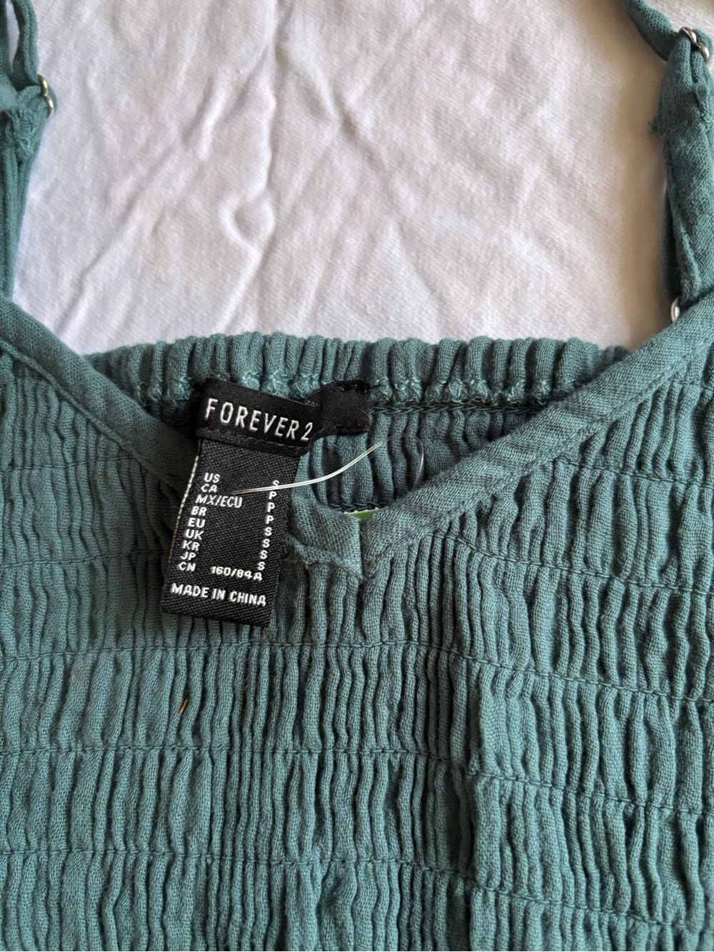Smocked Peplum Cami Top | Size Small - Picture 3 of 4